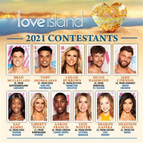 love island uk 2021 cast ages